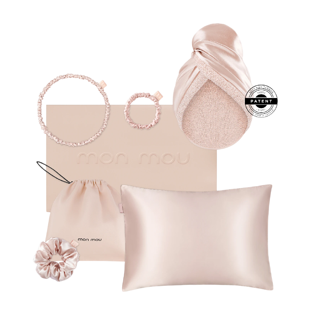 MON MOU Soft Silk Set Nude - Набір шовкових аксесуарів (нюдовий) MON MOU Soft Silk Set Nude - Набір шовкових аксесуарів (нюдовий)